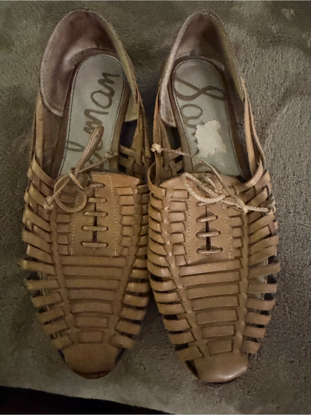 Sam Edelman Tan Woven Leather Huarache Loafers - Picture 2 of 3